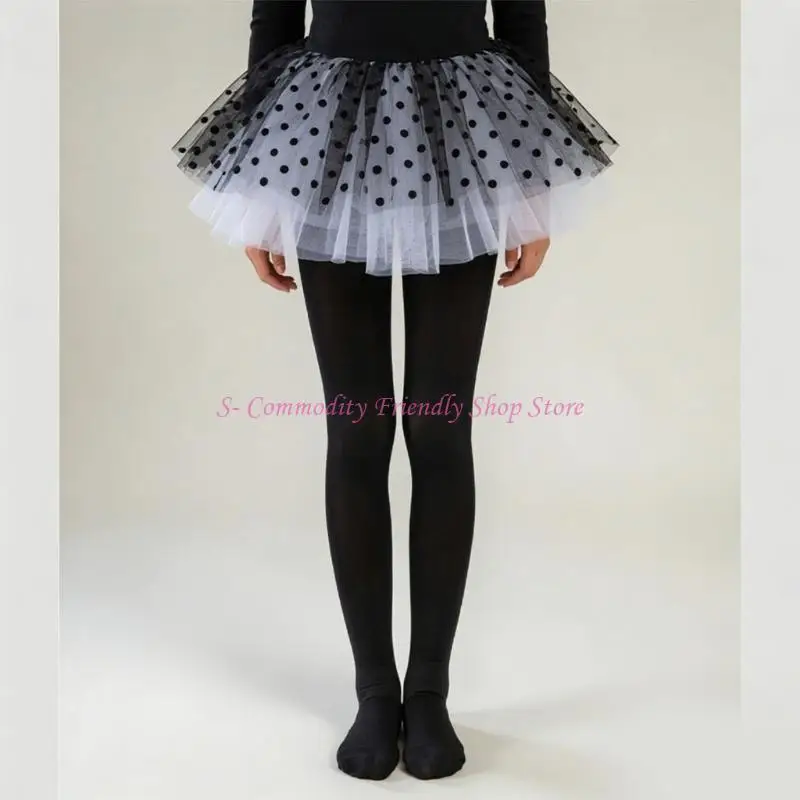 85AE Kids Leggings With Gripper Soles Soft Nylon Fabric Pantyhose Great For Dance Recitals And School Activity