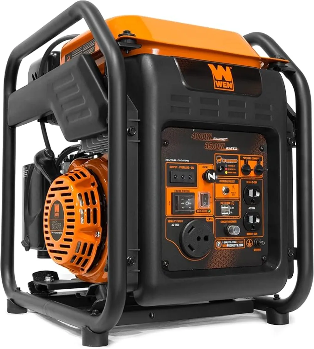 GN400iX RV-Ready 4000-Watt Open Frame Inverter Generator with CO Shutdown Sensor Black/Orange Gas Powered