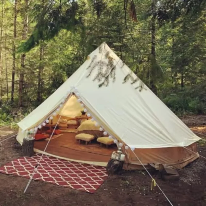 

Luxury Breathable Cotton Canvas Camping Bell Tent for 2 People
