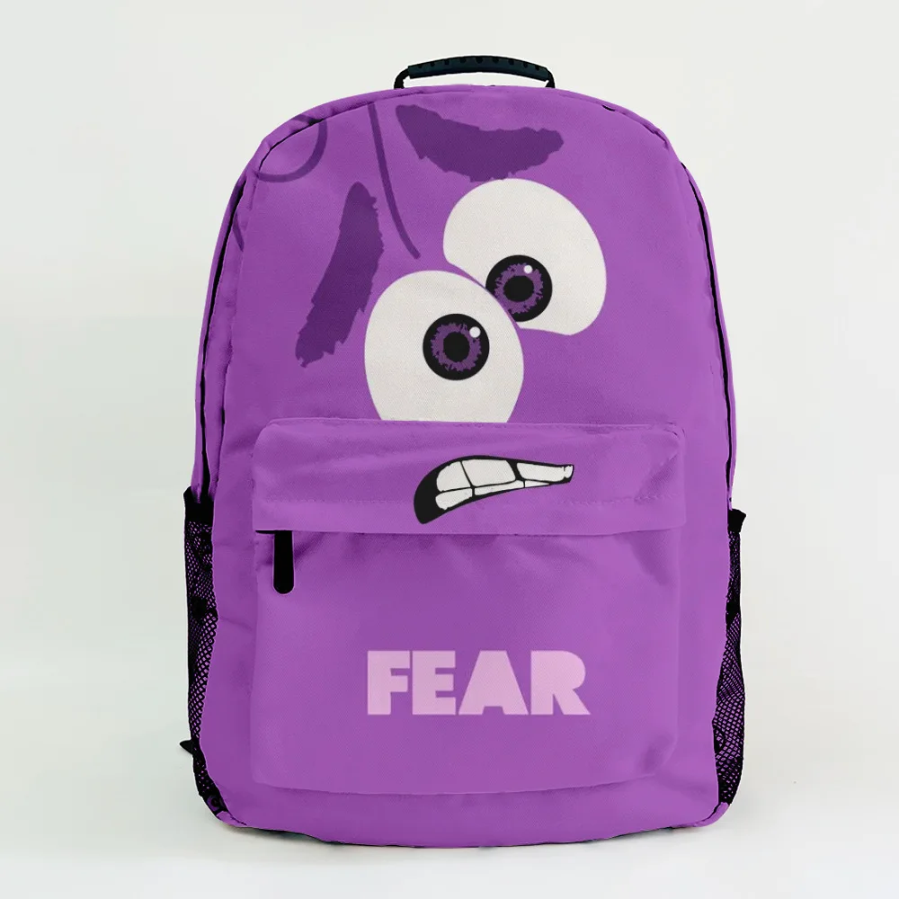 Inside Out 2 Cartoon Schoolbag Disney Anime Movie Joy Sadness Anger Print Backpack for Women Men Fashion Waterproof Backpack