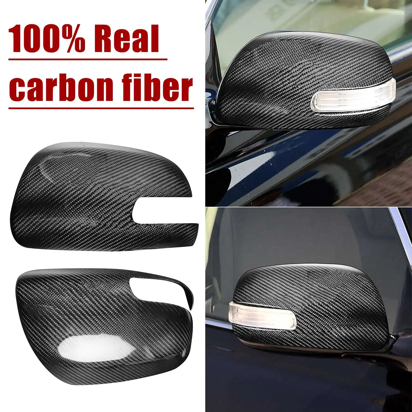 For Toyota Camry 2007-2011 ADD-ON Real Carbon Fiber Car Side Mirror Cover Cap