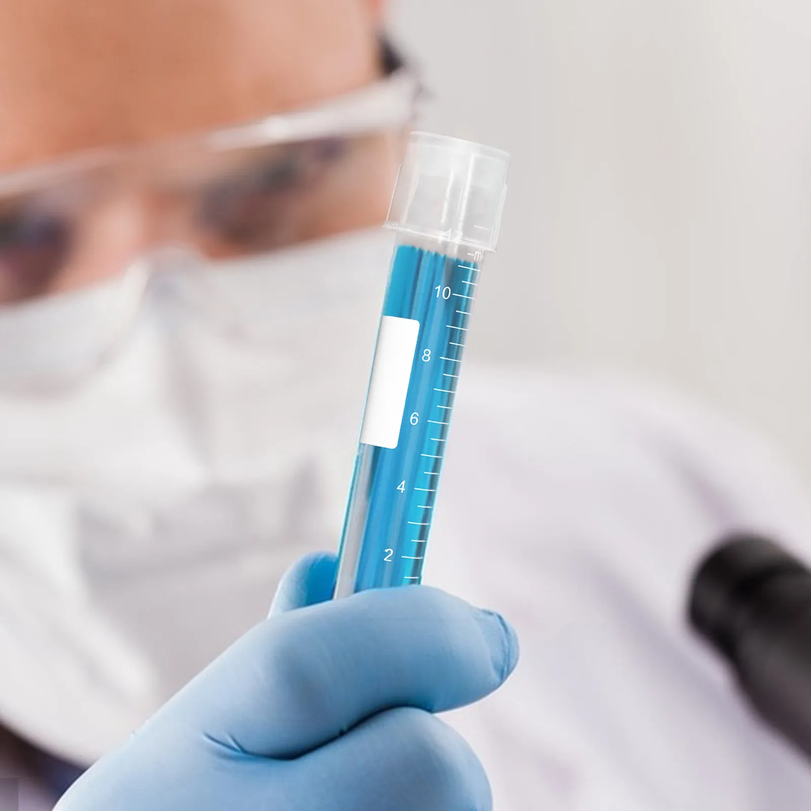 10 viales de polipropileno de 12 ml con tapa de rosca, tubos de transporte con fondo cónico y escala graduada para muestras sensibles, tubo agitador de laboratorio