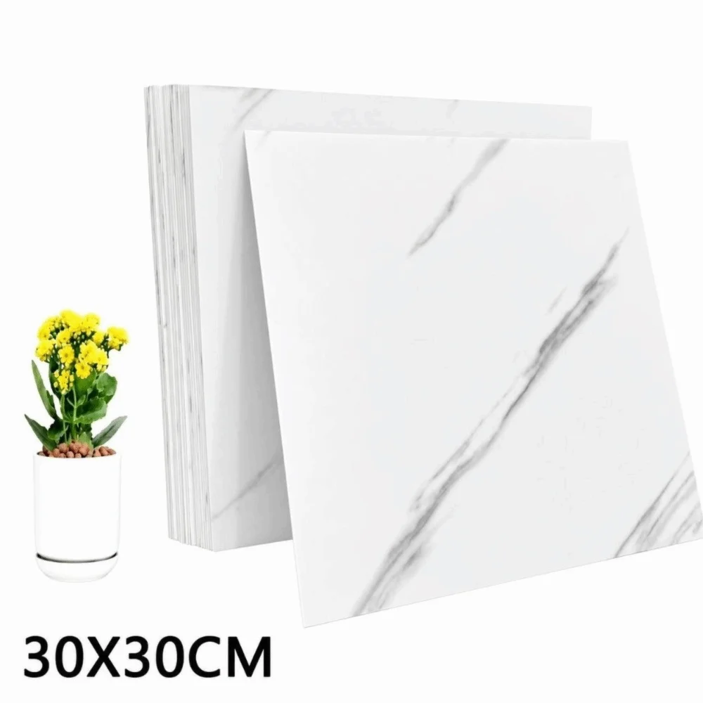 Durable Self Adhesive Floor Tile PVC Marble Texture Vinyl Floor Tile 30X30CM Water Proof Wall Floor Decal For Background Wall