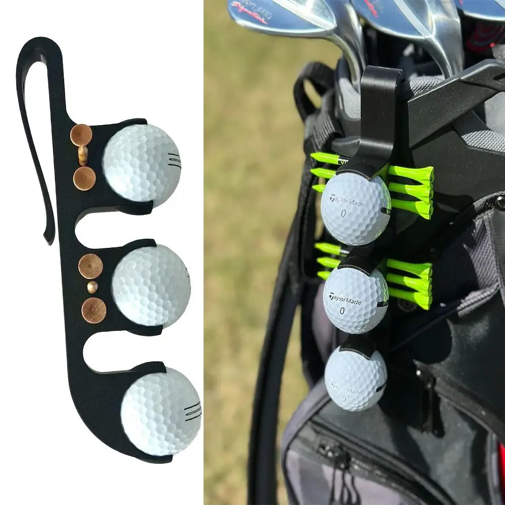

Three-ball Golf Ball Belt Holder Ball Tee Storage Fall Resistant Golf Tee Holder Belt Clip Waist Holder Portable Golf Ball Cover
