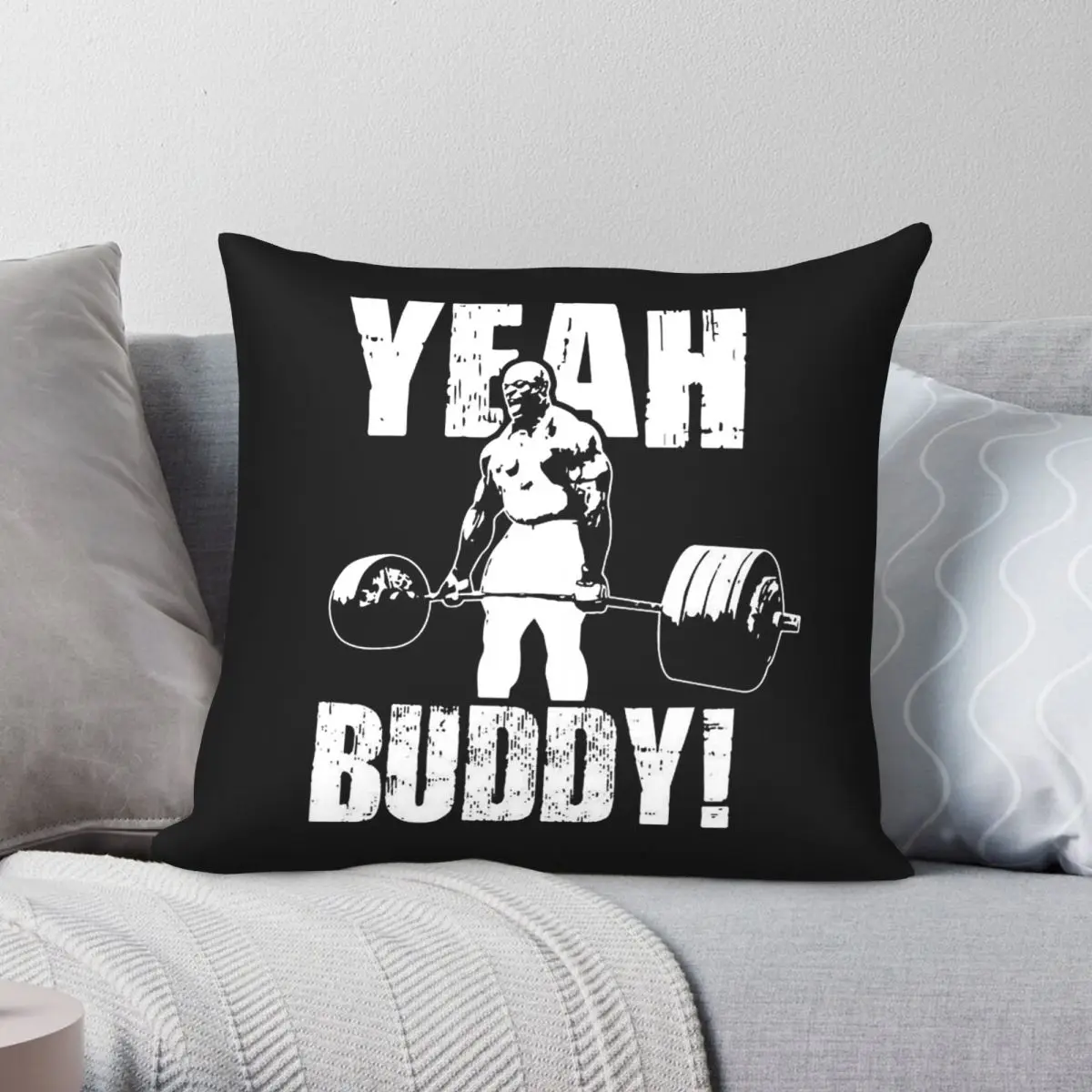 Ronnie Coleman Yeah Buddy Square Pillowcase Polyester Linen Velvet Pattern Zip Decor Pillow Case Room Cushion Cover Wholesale
