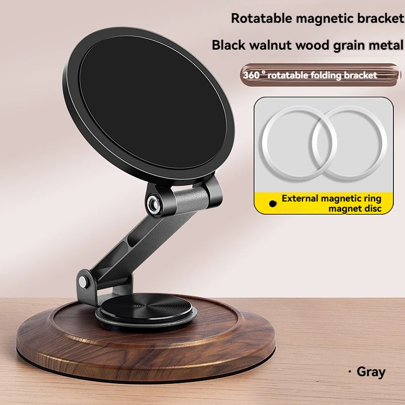 Draagbare 360 ° Draaibare opvouwbare magnetische telefoonstandaard voor op het bureau, krachtige universele houder, stabiel, geen wiebel