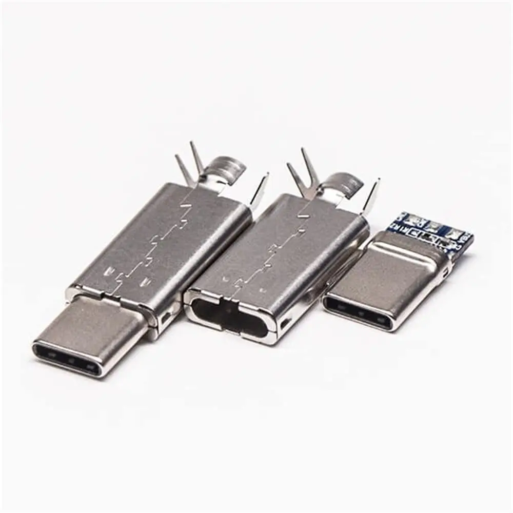 USB Type C Connector 22.0mm Shell, 16Pin/24Pin Male Female Port for DIY Data Cable Charger Fast Charging