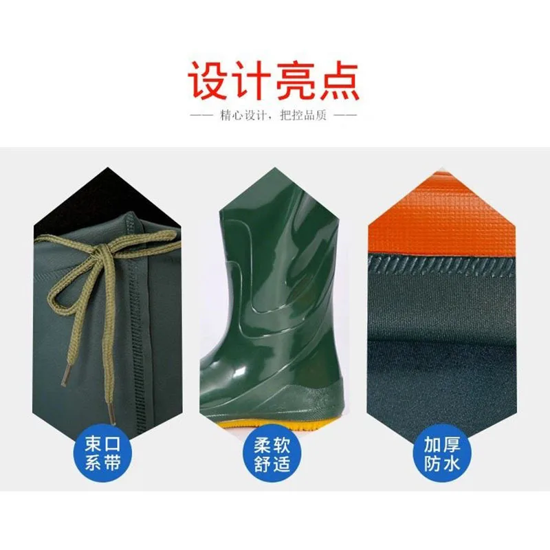 أحذية زرع أرز أنبوبية عالية ، أحذية مياه طويلة عالية الركبة ، جوارب ناعمة نعل للزراعة في الأراضي الزراعية والسراويل المائية #4