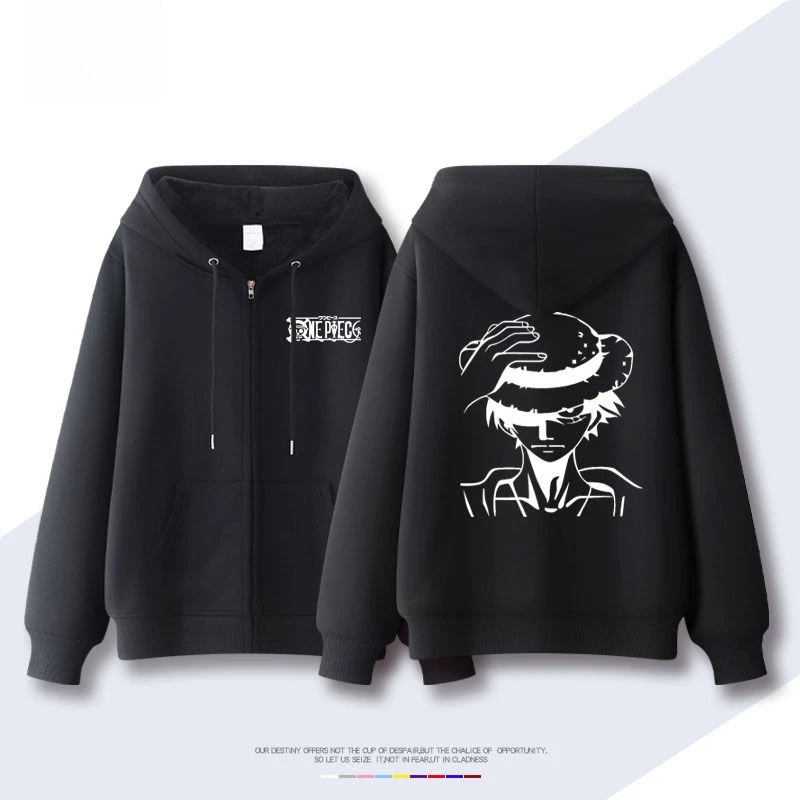 남성용 가을 겨울 애니메이션 원피스 집업 후드티 하라주쿠 스트리트웨어 2025 레트로 스웨터 오버사이즈 여성용 긴팔 유니섹스