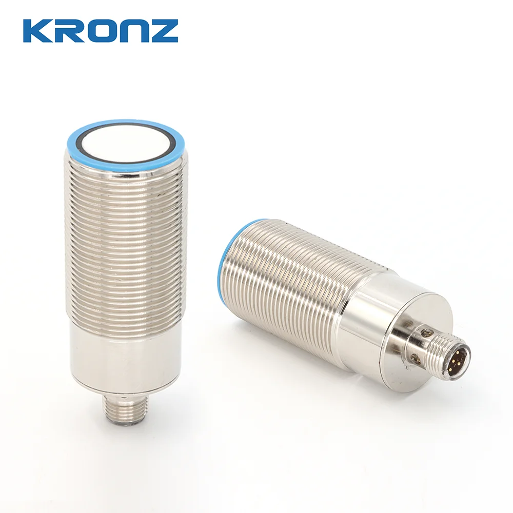 KRONZ 2 Switching Output NO/NC NPN PNP 10 Hz Wide Range 100-2000mm Industrial IP67 Distance U30 Digital Ultrasonic Sensor