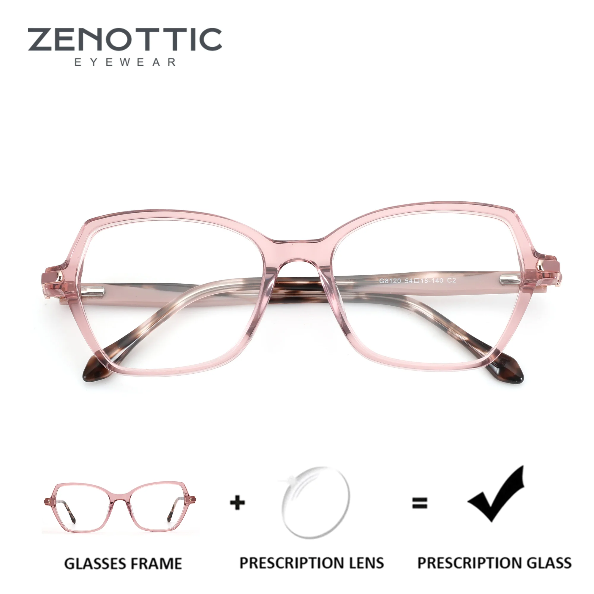 

Очки ZENOTTIC (размер L) из ацетата, многоугольной формы, с диоптриями, для женщин, прогрессивные мультифокальные очки для коррекции близорукости