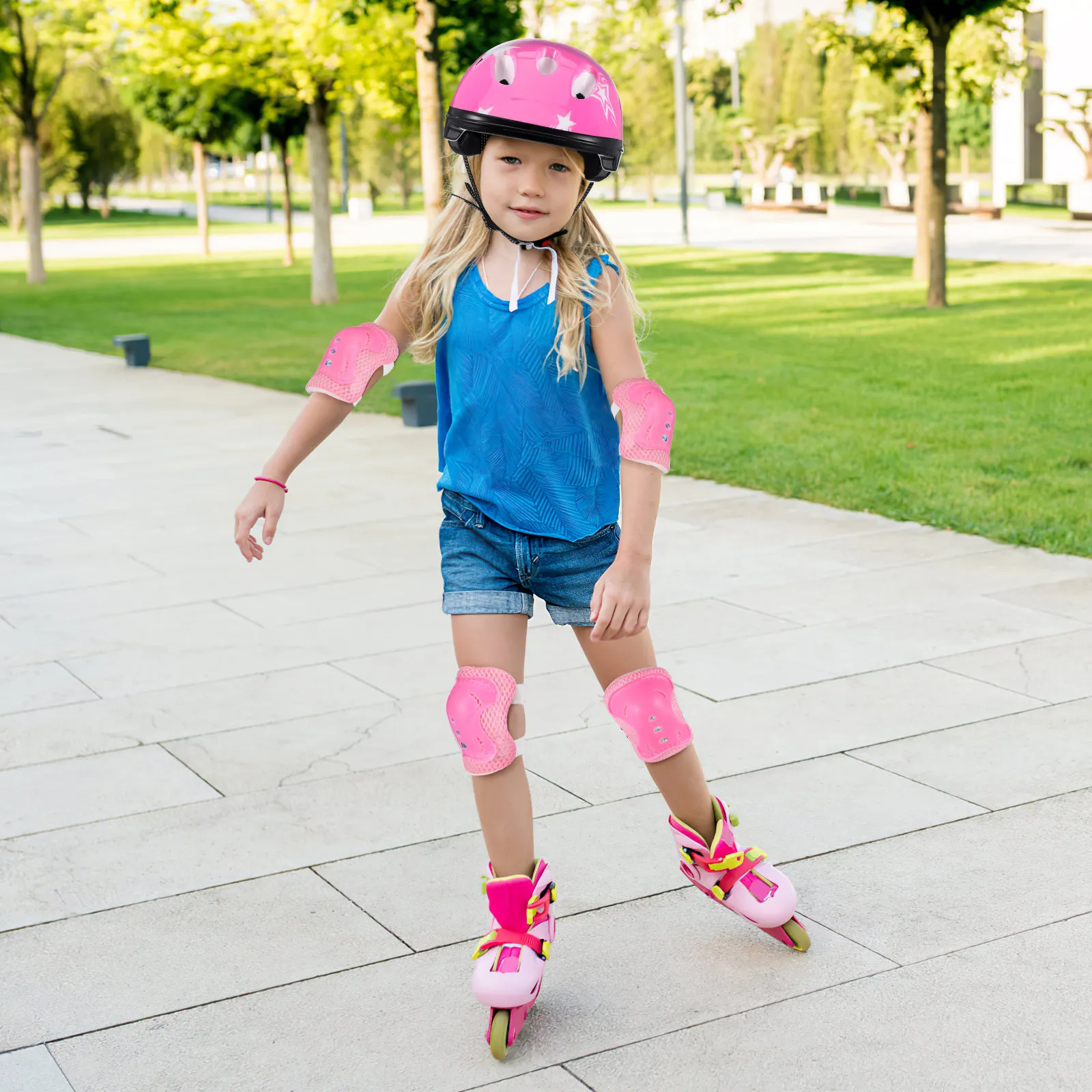 Kinder Rollschuhe Schutz Reitausrüstung Skateboard Fahrrad Sport Absturzsicherung Set Einstellbare Kit Getriebe Für