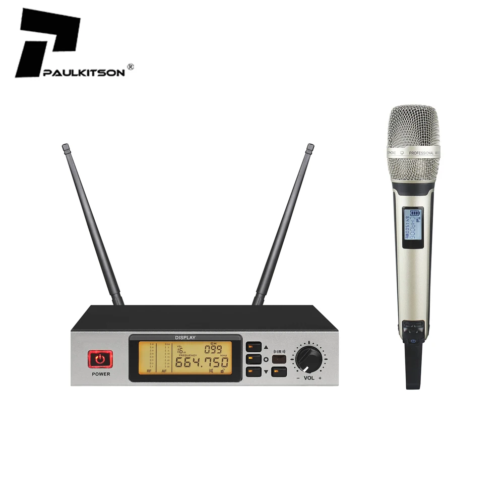 MK120 True Diversity Wireless Microphone Metal Dual Professional Uhf Co Microphones Cordless Wireless Professional