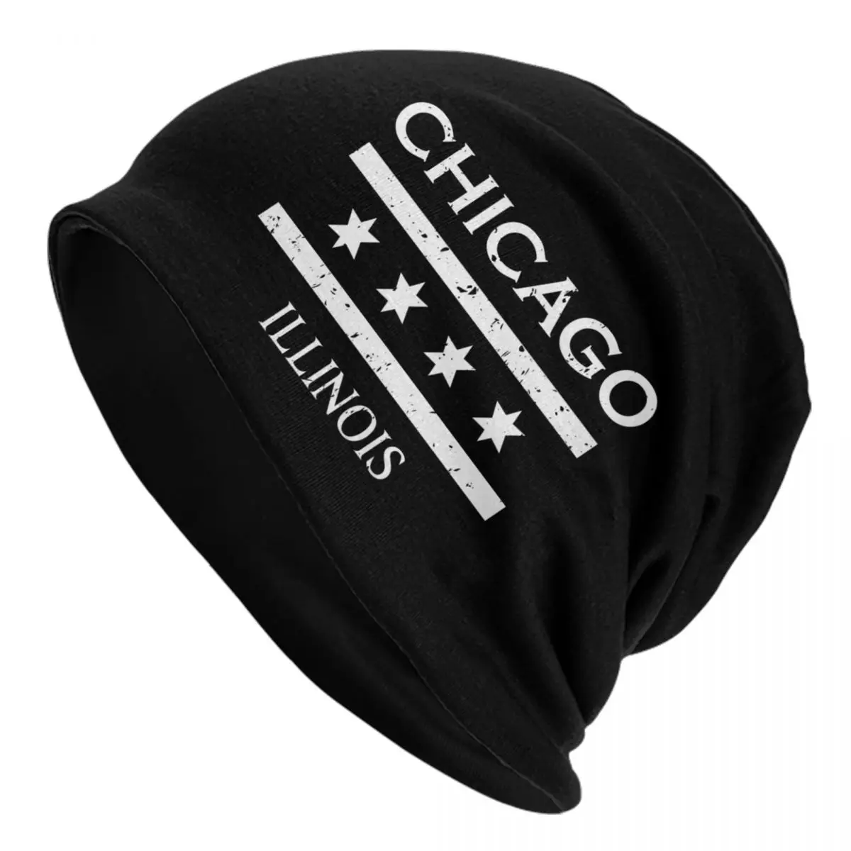 Custom Chicago Logo Skullies Beanies Caps Fashion Winter Warm Men Women Knit Hat Unisex Adult Bonnet Hats