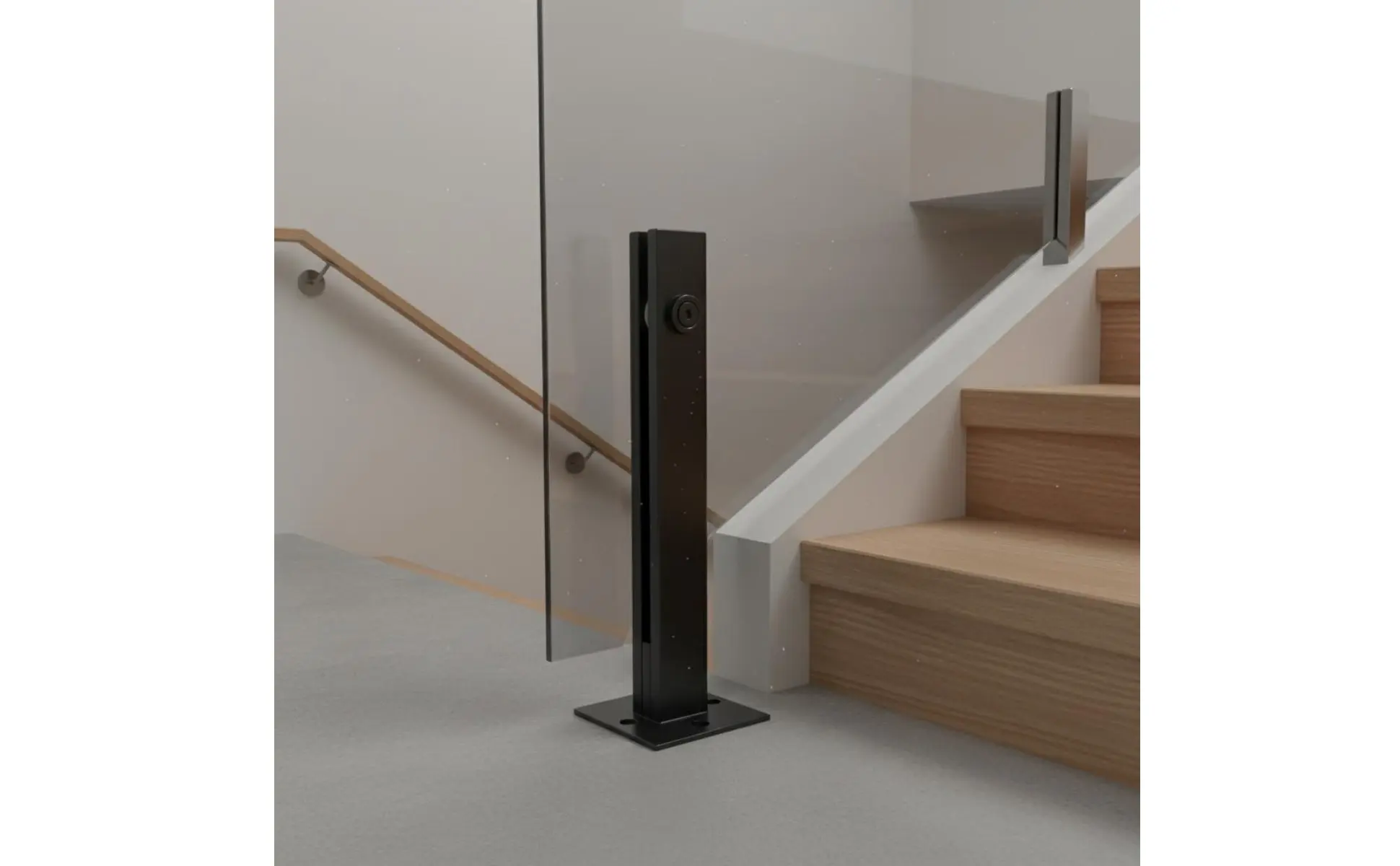 Black Glass Railing Spigot Corrosion Resistant Glass Railing Spigot Stainless Steel Balustrade Post Heavy-Duty Building Hardware