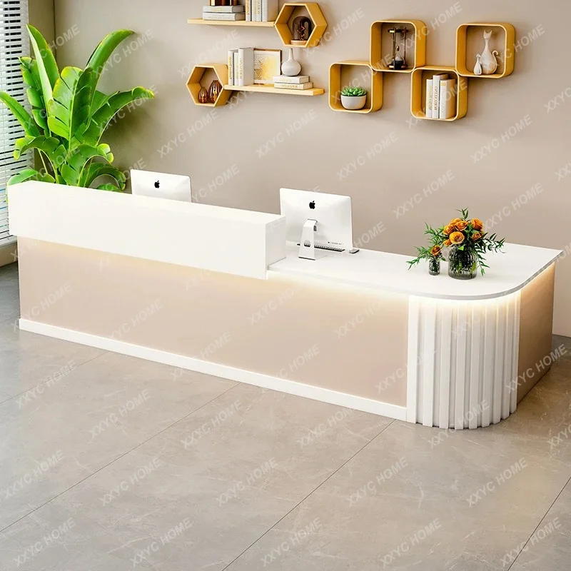 Wood Industrial Reception Desks Modern Simple Welcome Display Reception Desks Company Executive Scrivania Office Furniture