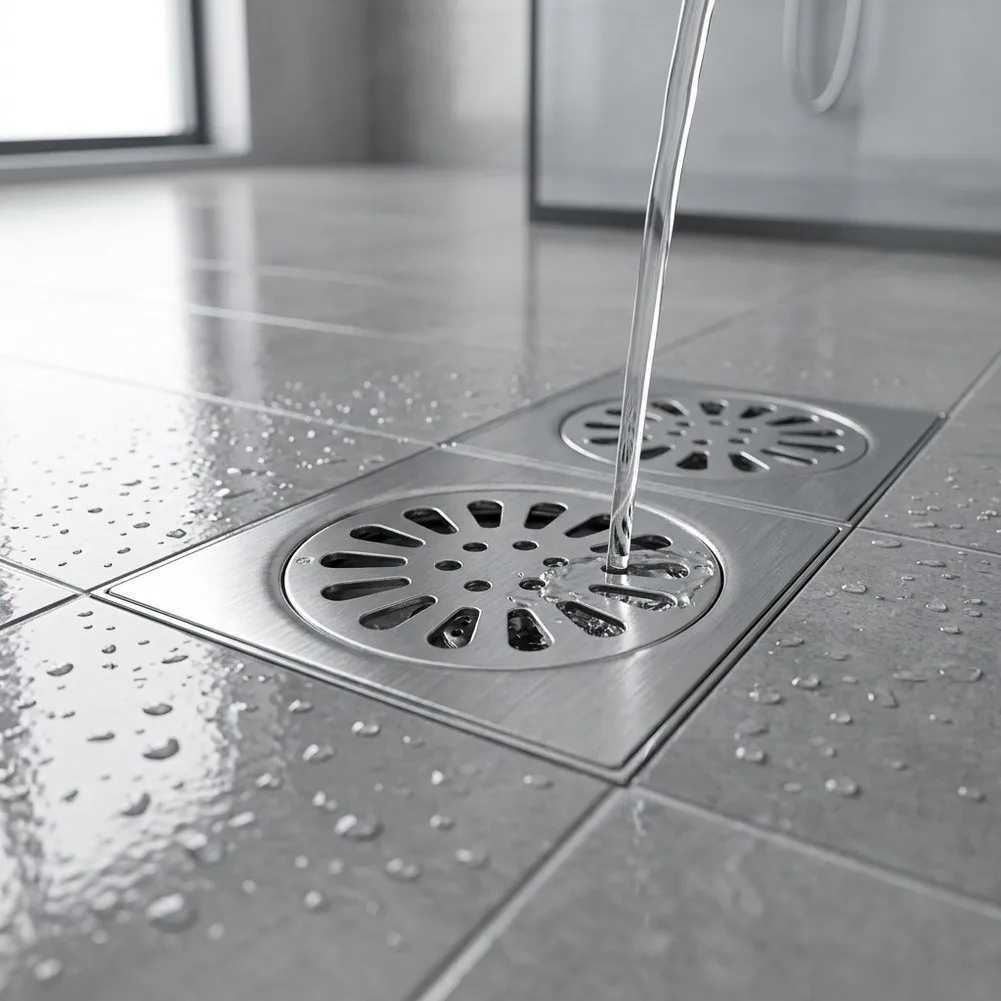 2pcs Stainless Steel Floor Drain Cover 10x10cm Square Removable Shower Drain for Bathroom Kitchen Laundry Area