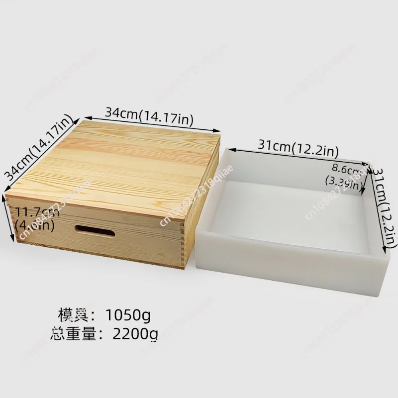 Wooden Box with Lid Rectangular Square Handmade Cold Soap Rendering Soap Mold 2200ML8000ml Silicone Mold