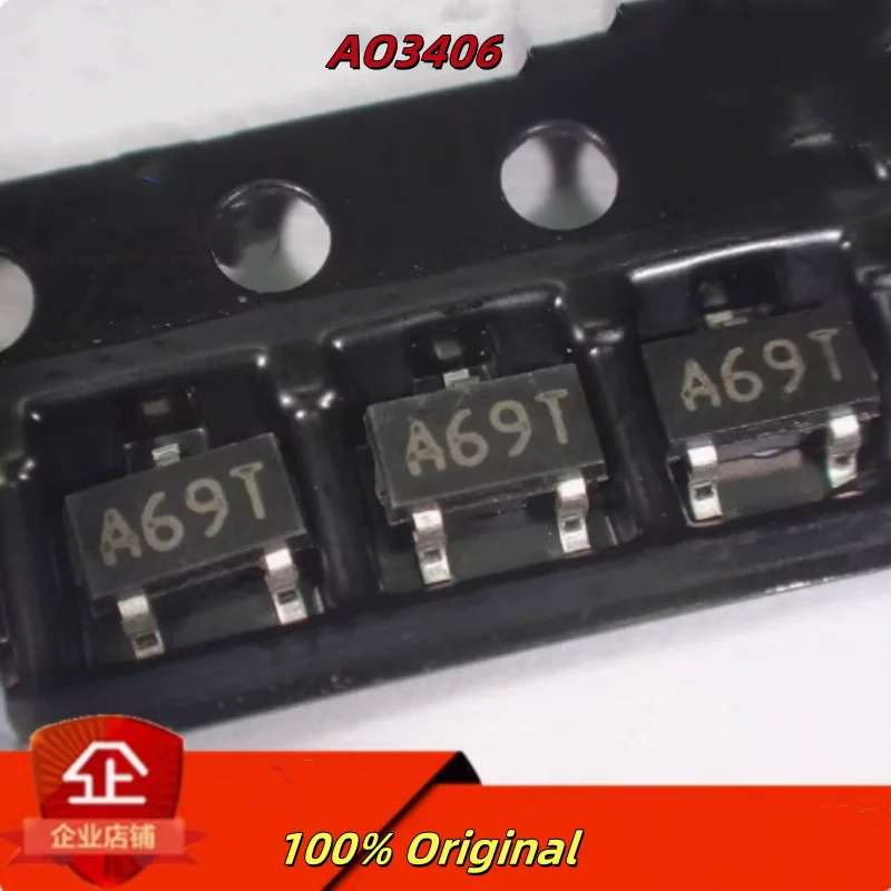 

10PCS 100% New AO3400C LTPL AO3409 AO3406 A69T SOT-23 Brand New Original Chips ic
