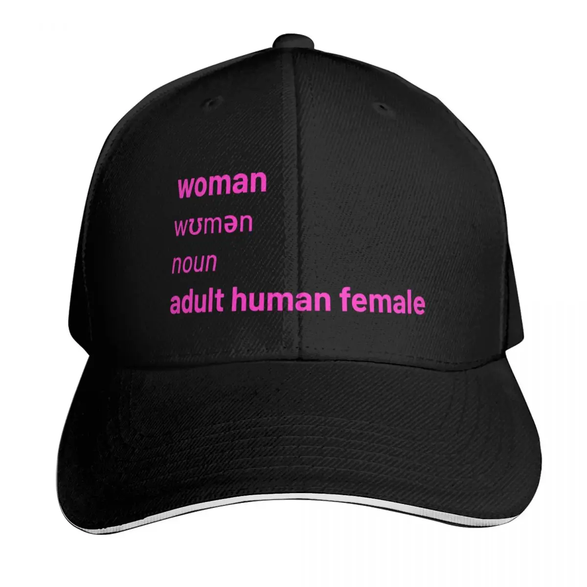 Woman adult human female definition Baseball Cap Strapback Dad Hat Six Panel Structured Crown Sun Protection UPF 50+