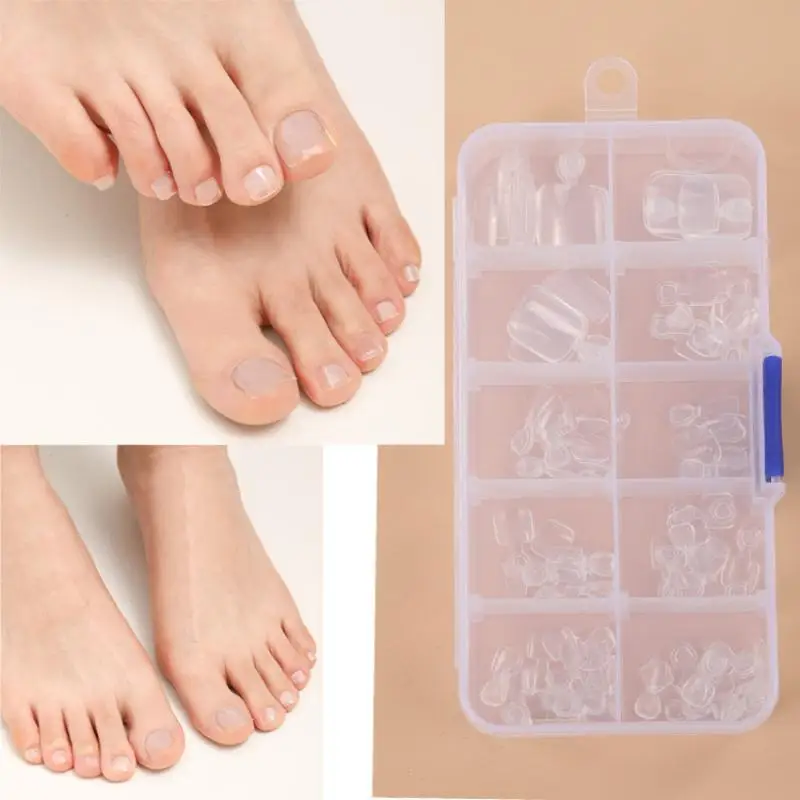 

Transparent Toenail Wearing Nail Toenail Nail Plate Wearing Nail Toenail Patch 100 Pieces Nail Art Toenail