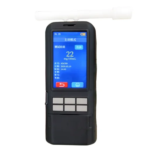 

Alcohol breath analyzer Built-in printer and Liquid crystal display (LCD)