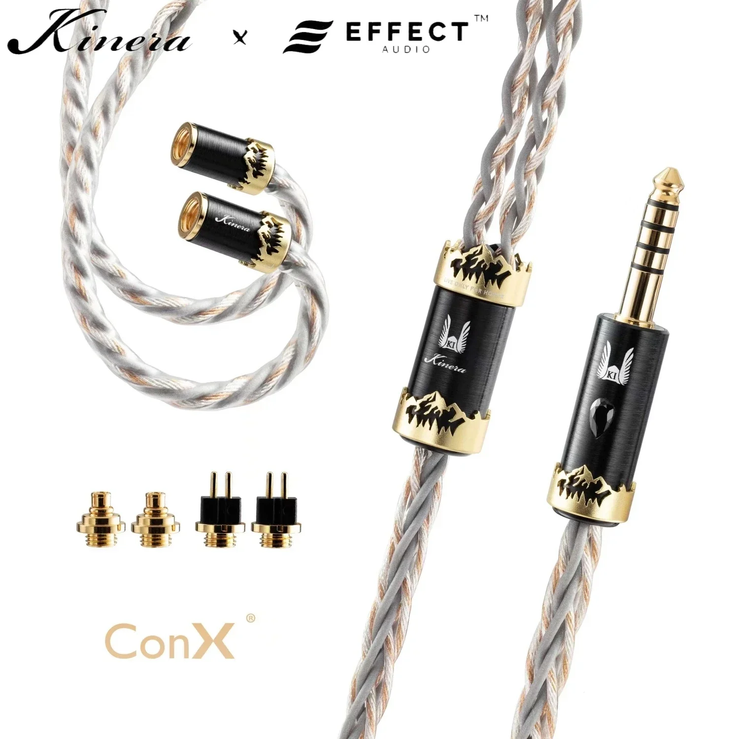 Hi-Fi кабель для наушников Kinera × Effect Audio Orlog 4/8 Core, Высококачественная профессиональная модель для сцены и студии с 2 контактами MMCX