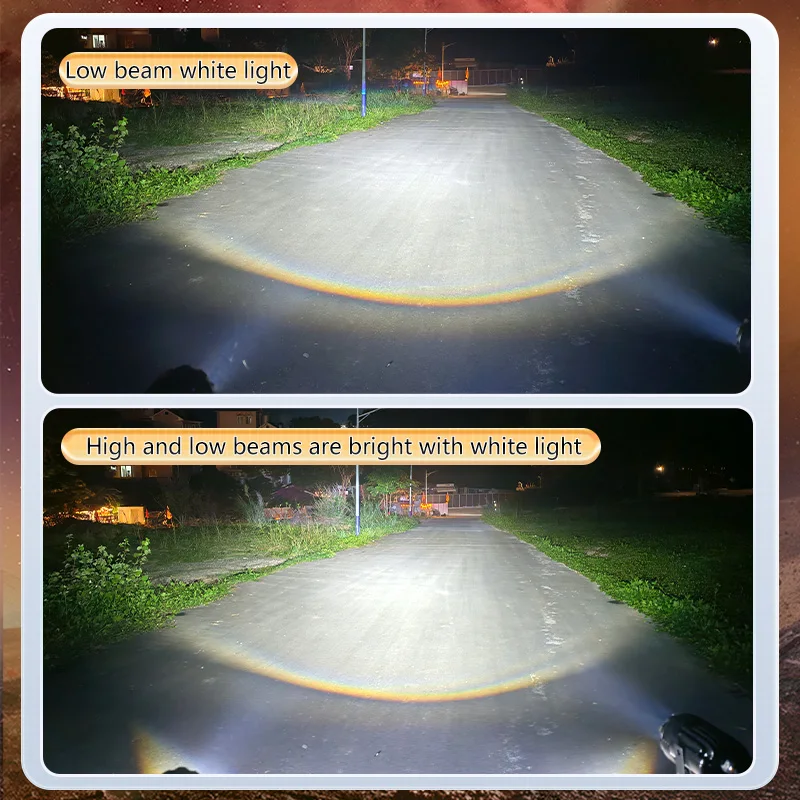 Motorcycle LED White Spotlights Adjustable Front Auxiliary Fog Light Off-Road Driving Light for Night Riding For Car ATV UTV 12V