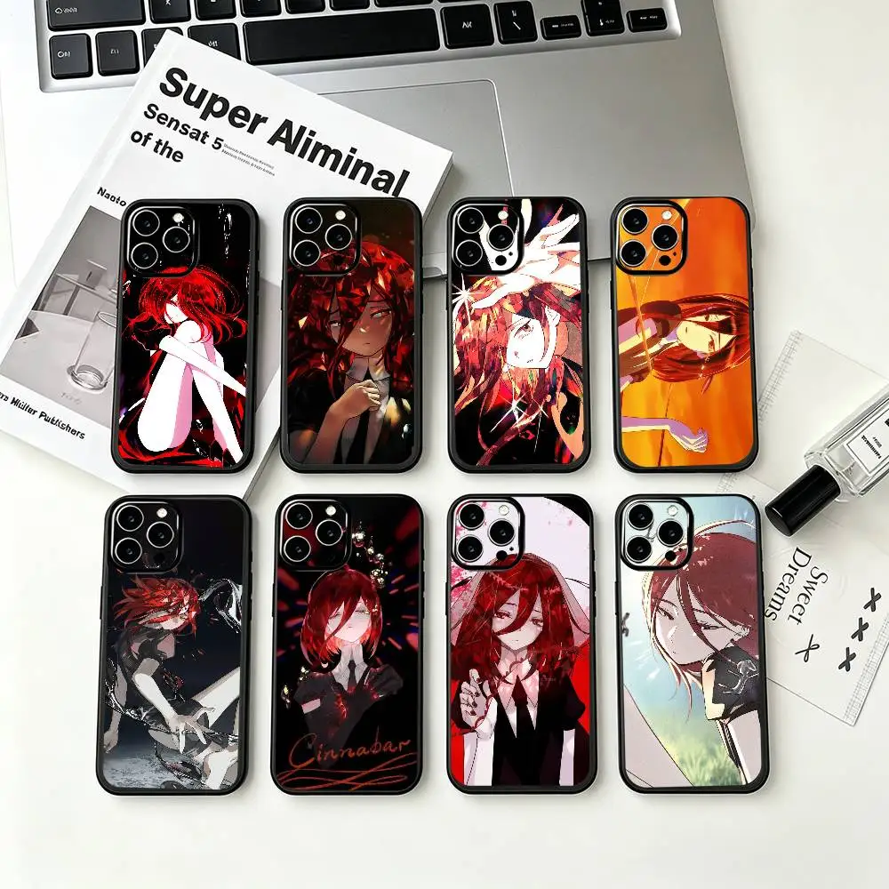 

Cinnabar Phone Case For iPhone 17 16 15 11 12 14 13 Pro Max Mini X XS XR 7 Plus SE Black Cover