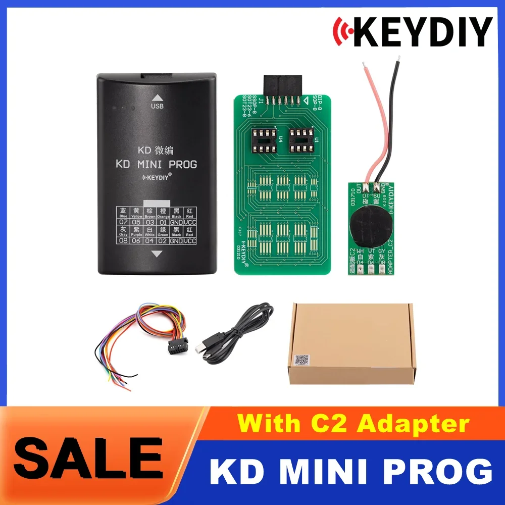 

KEYDIY KD MINI Prog with C2 Adapter Reading Dashboard Data Support for V.W Audi MQB Add Keys Work with KD Mate