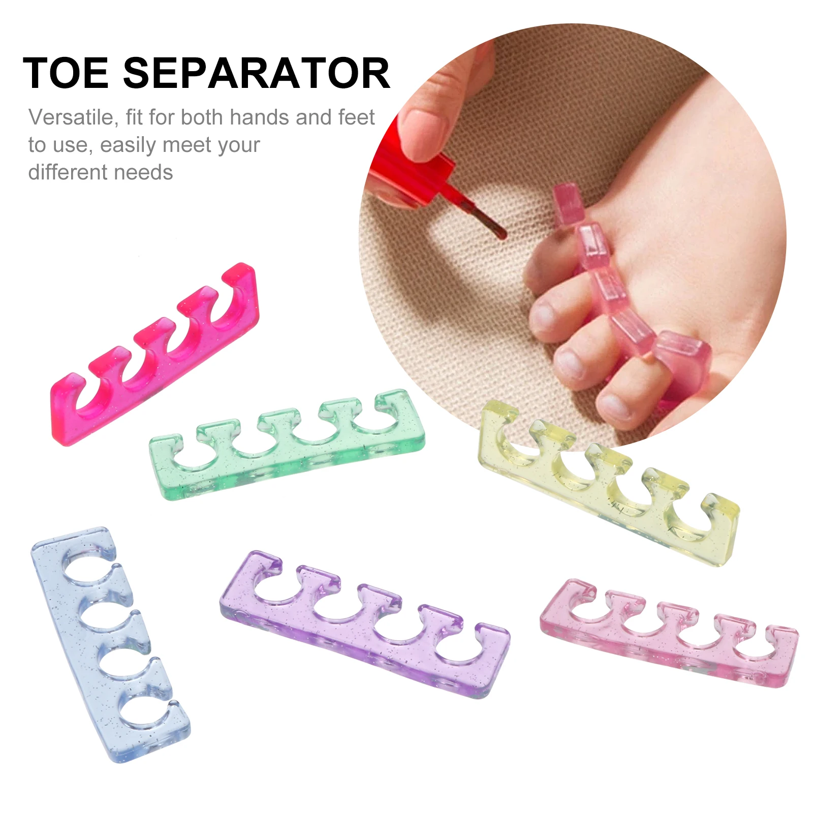 6 قطعة سيليكون مسمار فاصل أصابع القدم مرنة مريحة باديكير مانيكير أداة للأيدي قدم هدية غير قابلة للتشوه
