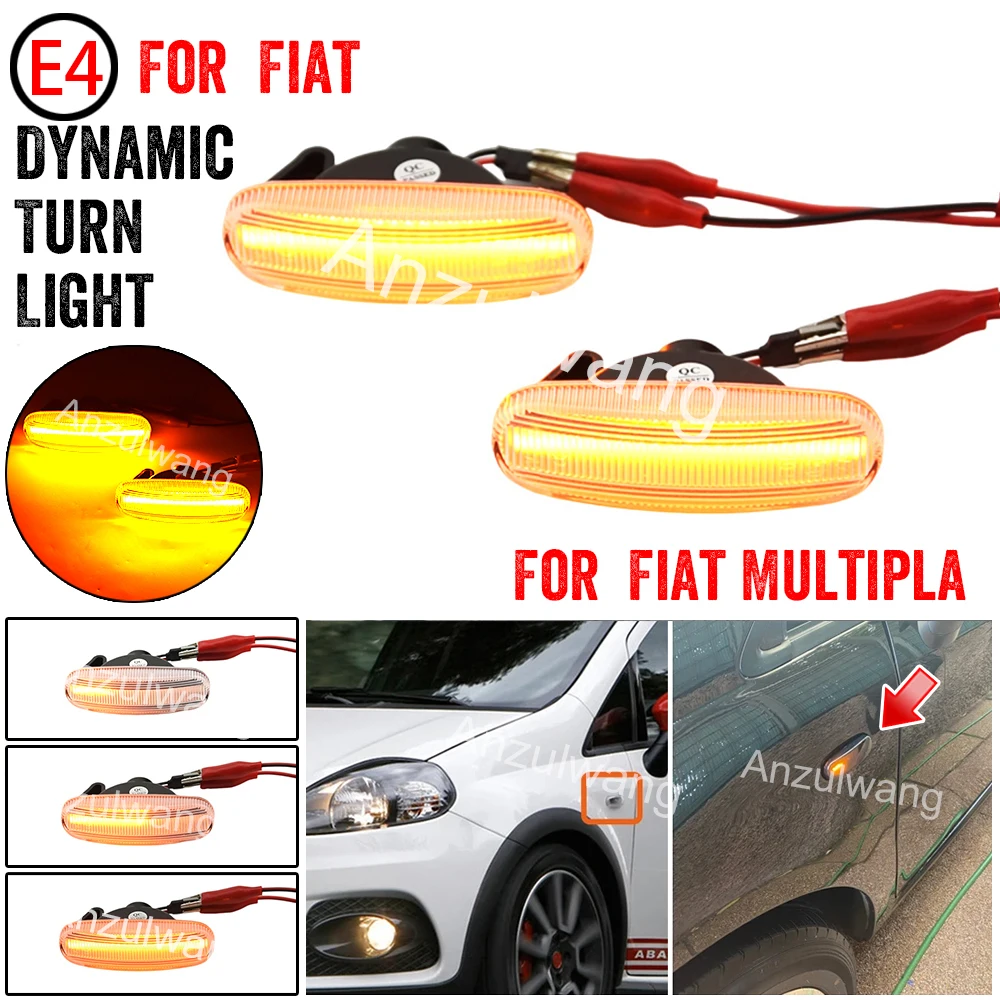 For Fiat Panda 169 Grande Punto Inkl. Evo Doblo Fiorino Linea Idea Dynamic LED Side Marker Light Repeater Lamp