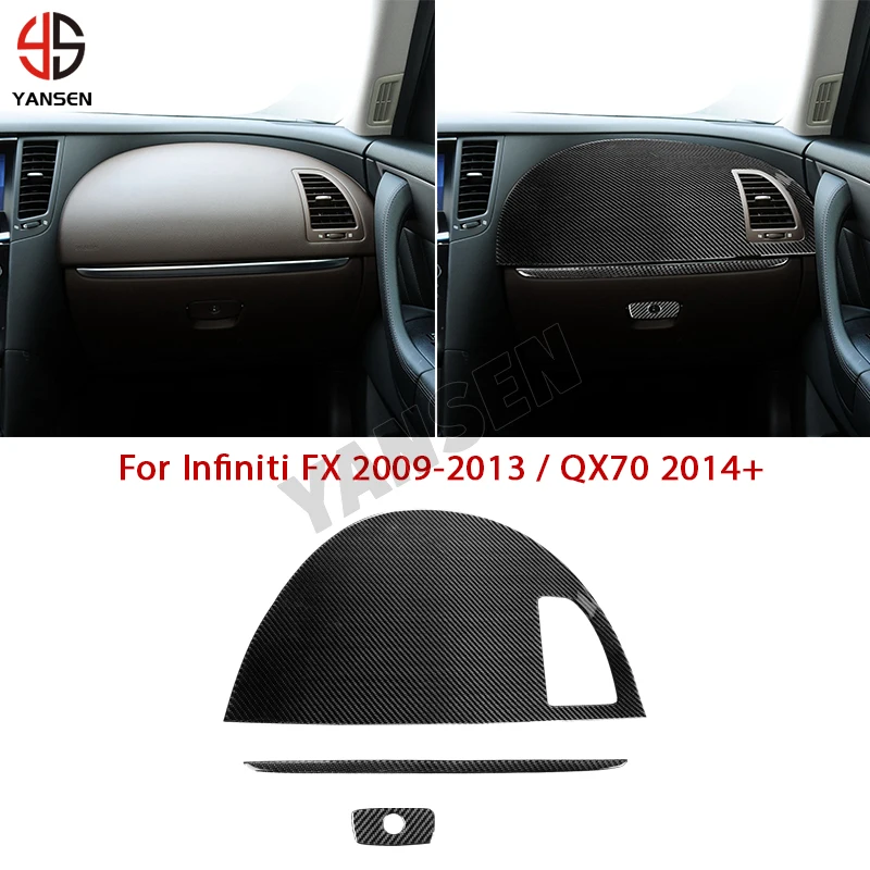 

Car Center Console Dashboard Co-pilot Trim Panel Carbon Fiber Sticker For Infiniti FX 2009-2013 Car Accessories