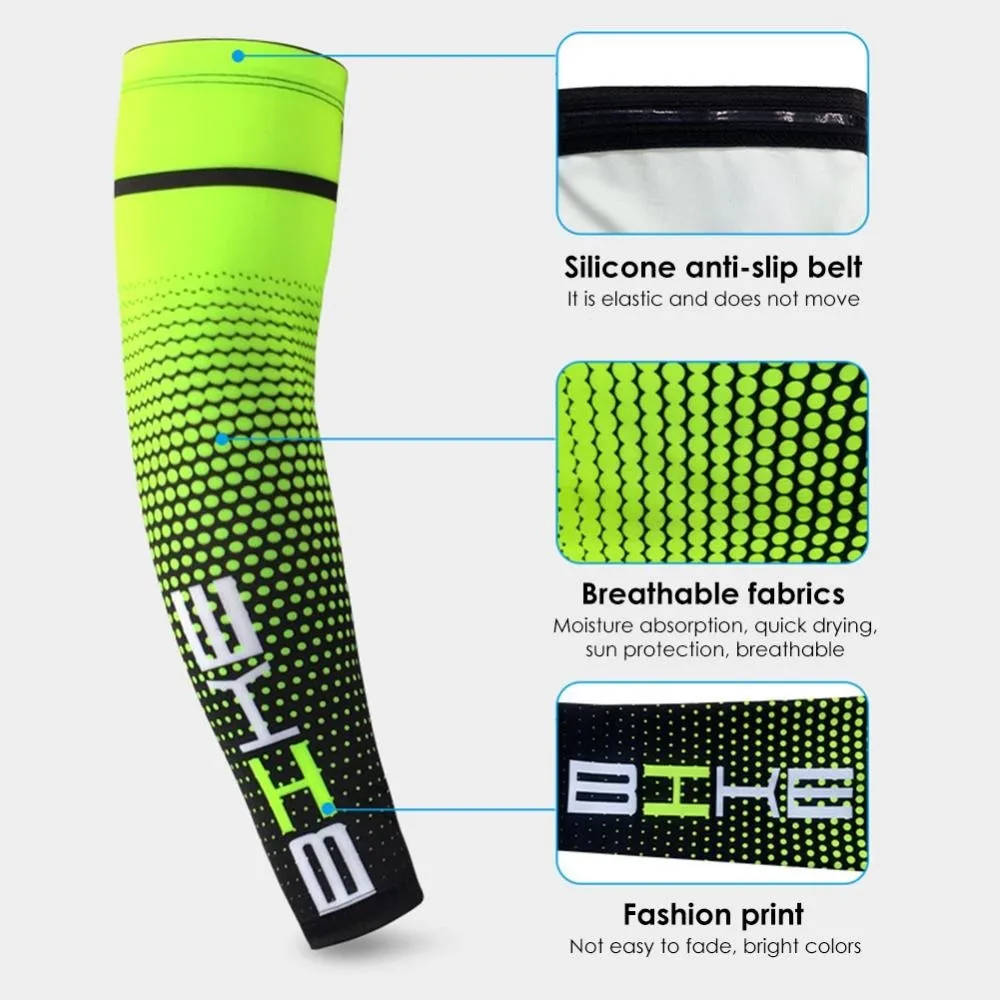 Summer Sports Arm Sleeve Men Cycling Running Bicycle UV Sun Protection Cuff Cover Protective Arm Sleeve Bike Arm Warmers Sleeves