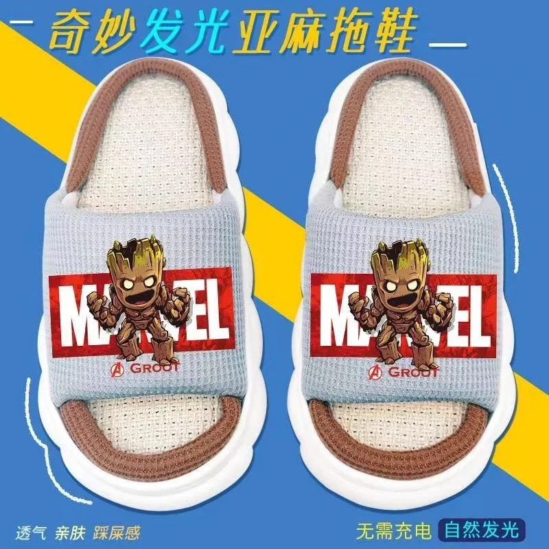 Kids Boys Summer Slippers Boys Spring Autumn Shoes Girls Cartoon Iron Man Spiderman Captain America Toddler Indoor Home Shoes