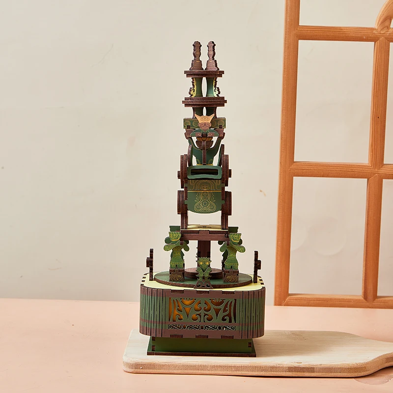 

Sanxingdui museum merchandise bronze sacred tree music box assembled building block model ornament gift birthday gift
