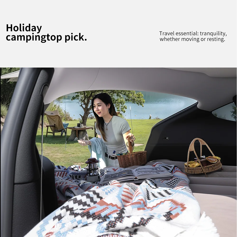 For Tesla Model Y Juniper 2021-2025 Automobile Air Mattress Self-Inflating Mattress Travel Sleeping Bed Tesla Car Inflatable view 4