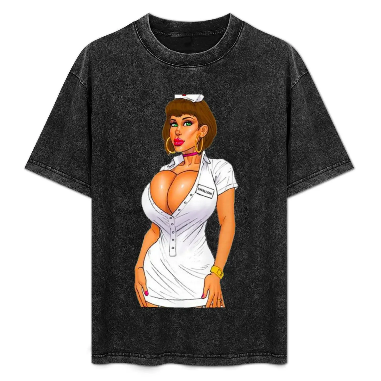 

Sexy Big Tits Nurse T-Shirt Classic Graphic Short Sleeve Top