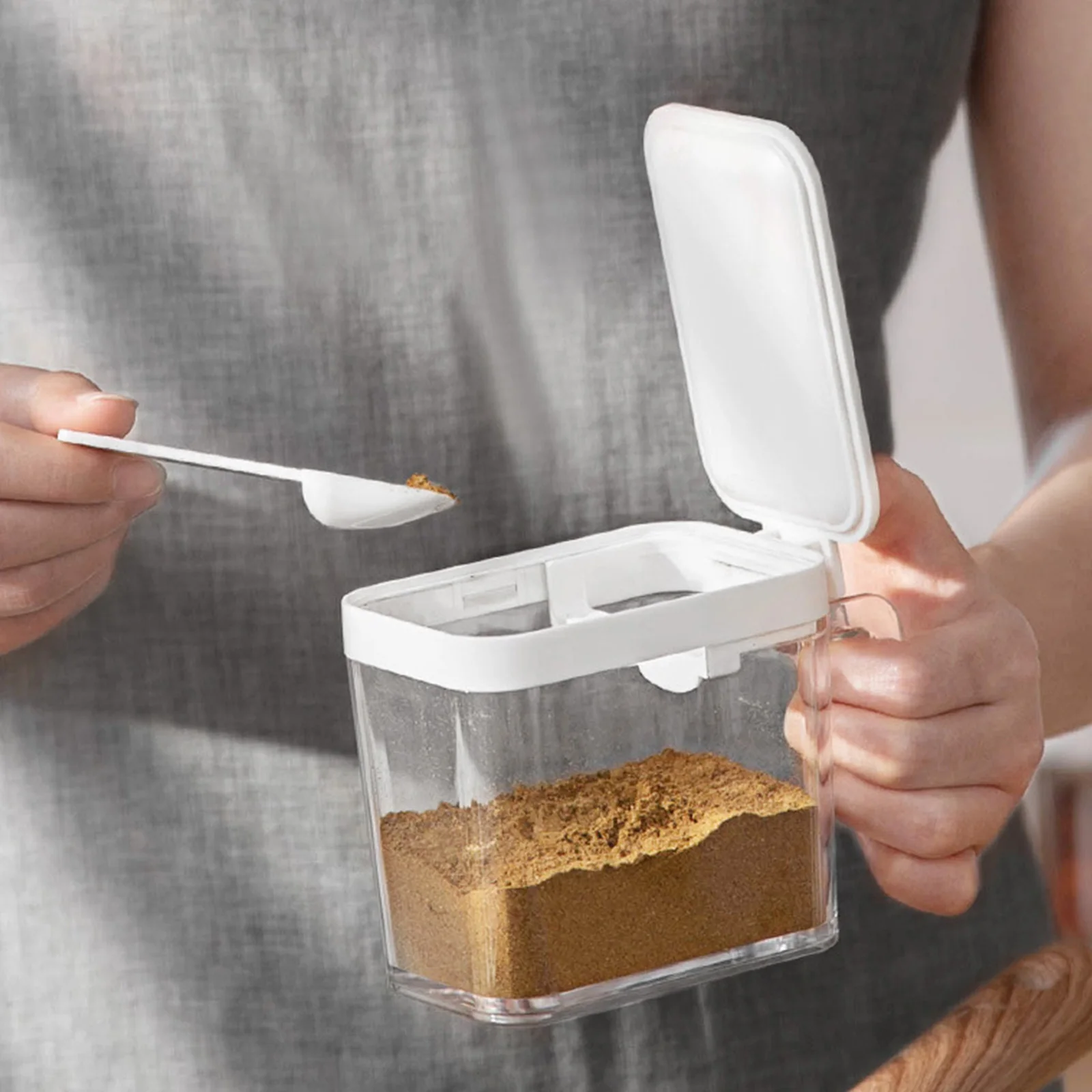 

Kitchen Seasoning Box Cover Lid Storage Container Multipurpose Spice Sugar Salt Pepper Organizer Fresh Storage