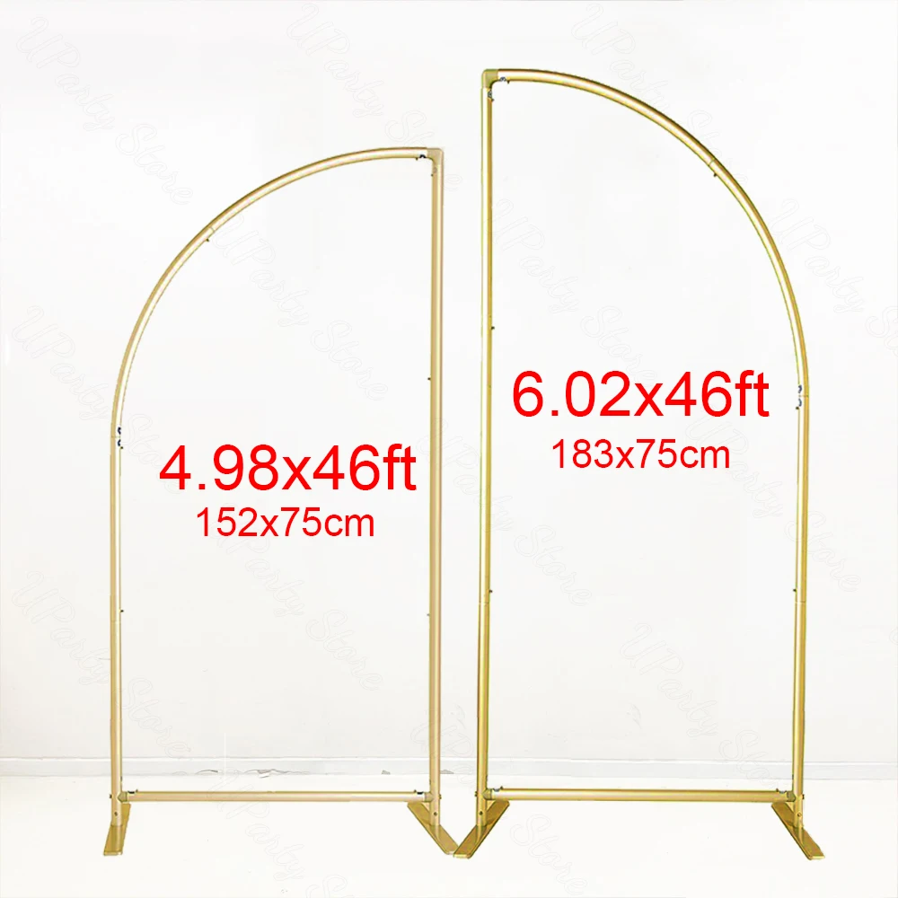 Gold Metal Arch Stand Half Moon Stable Aluminum Gold Floral Frame Chiara Backdrop Stand for Wedding Birthday Baby Shower Decor