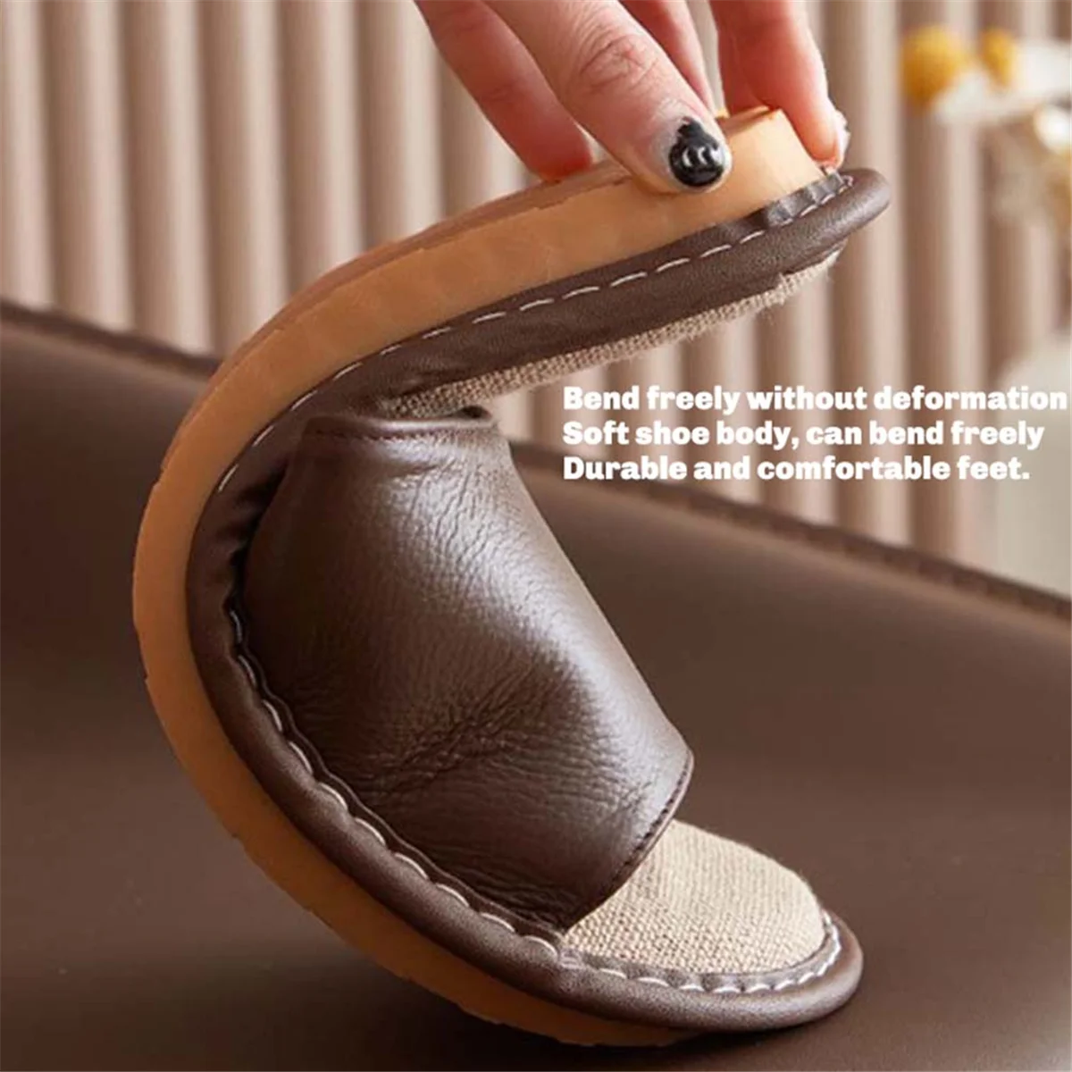 

NEW 1Pair Soft Slippers Summer Slippers Quiet Flax Non-Slip Slippers for Indoor or Outdoor Travel 28 Yards