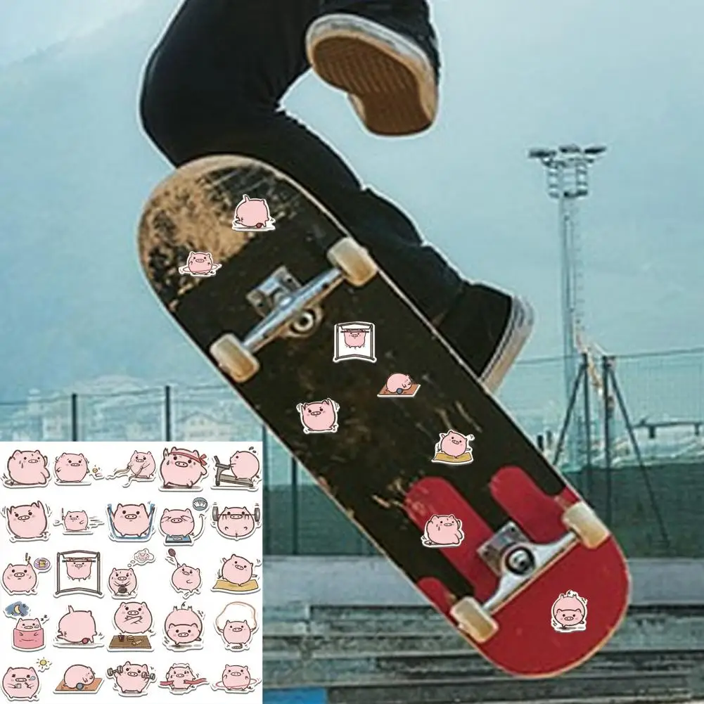 Pegatinas de cerdo de dibujos animados, calcomanías impermeables resistentes a la decoloración para portátiles, fundas de teléfono más