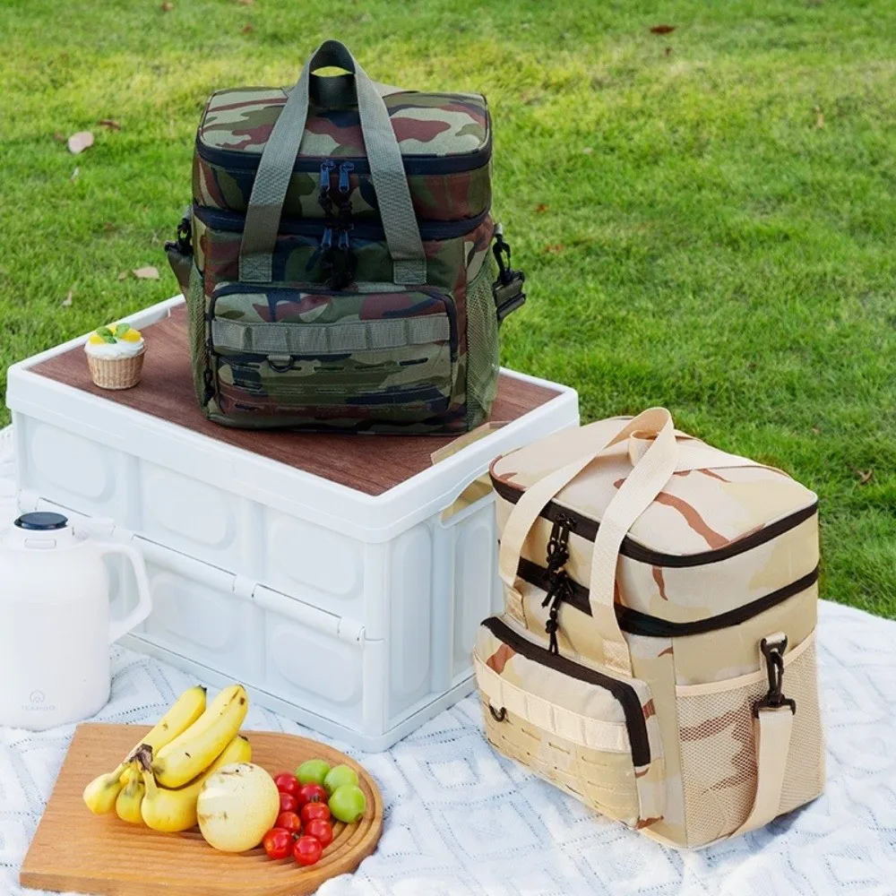 Portable Picnic Bag Fresh-keeping Oxford Cloth Lunch Bag Large Capacity Insulated Food Bag Camping