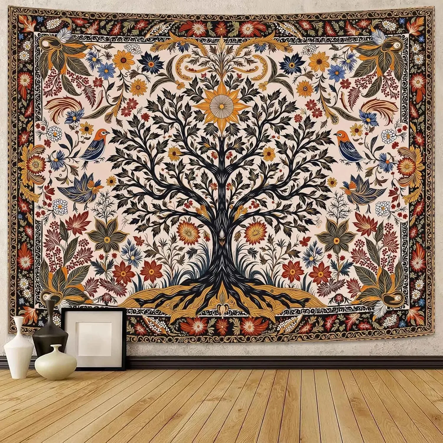 VIKAMA Tree of Life Tapestry: Celestial Sun and Moon, Wall Decor for Bedrooms and Living Rooms Tapestry Home Decor