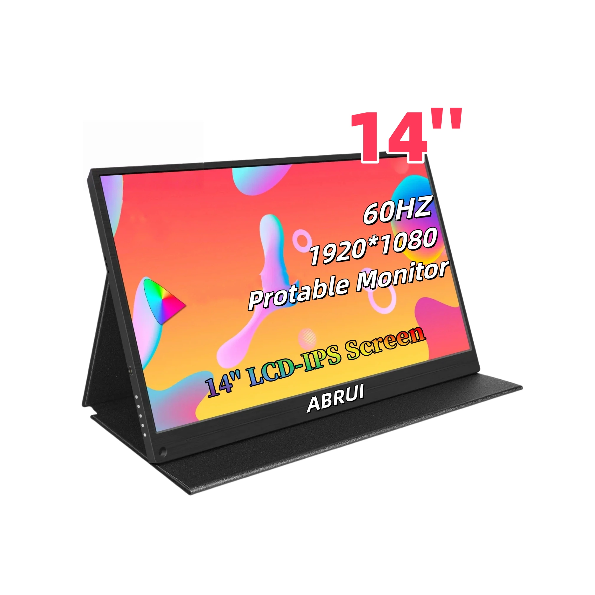 

14" Ultra Slim Portable Laptop Monitor Portable Monitor, FHD 1080P External Display with Dual Speakers Second Screen for Laptop