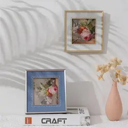 1pc European Vintage square framed 4*4in photo frame with Plexiglass American frame