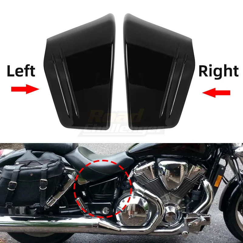 Black Motorcycle ABS Plastic Battery Side Fairing Cover Guard For Honda VTX 1800 C/Custom Models 2002-2004 2006-2008