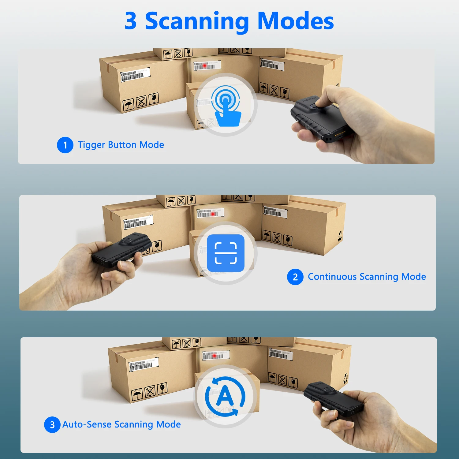 Netum E800 portátil 2D Clip trasero escáner de código de barras de diente azul compatible con Android teléfono móvil QR lector de mano inalámbrico
