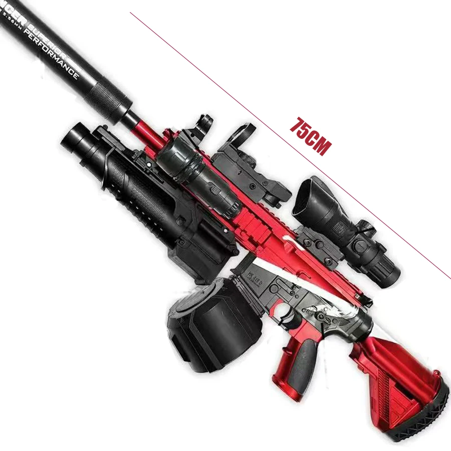 416 volledig uitgerust automatisch speelgoedpistool dat 7-8 mm hydrogelkogels brandt, jongensspeelgoed met handmatige infrarood herladen, nieuwjaarscadeau
