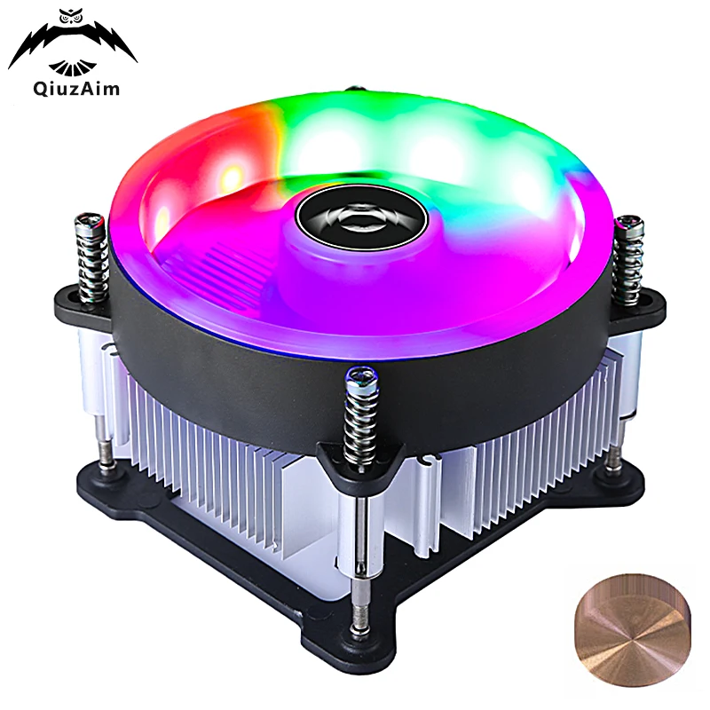 QiuzAim PC Efficient Copper Core Radiator Processor Cooler Cpu Fan 4Pin/PWM Air-cooling installation LGA1150 1151 1155 1156 1200